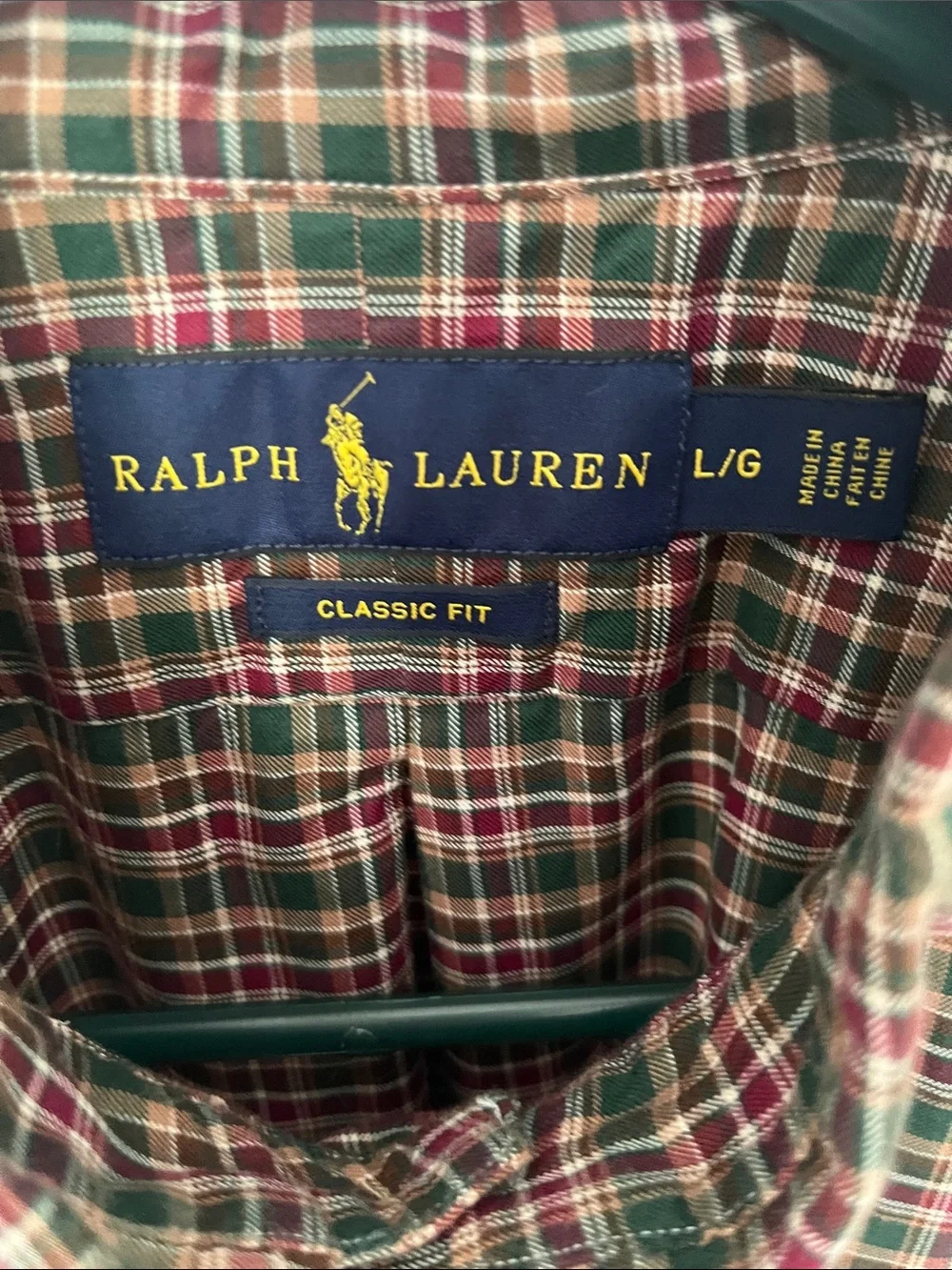Ralph Lauren Green and Red Plaid Button-Down Shirt - Picture 2 of 4